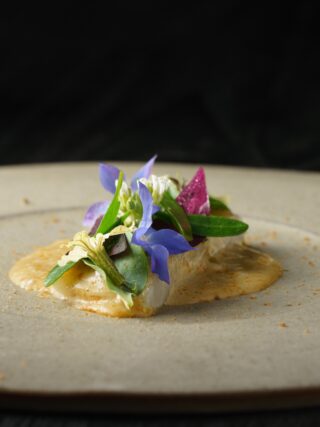 Steamed plaice with scallop & horseradish at Restaurant Pine which has just been recognised by La Liste