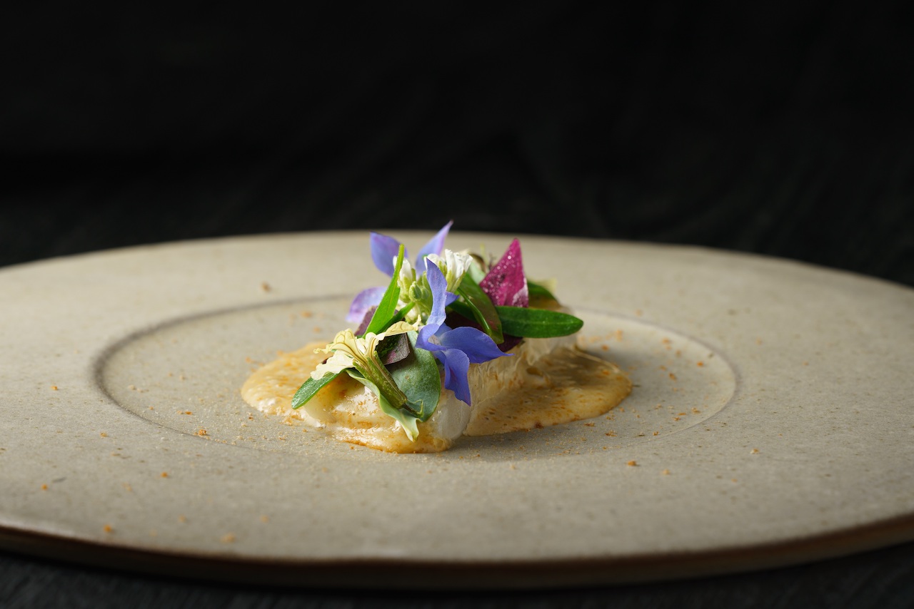 Steamed plaice with scallop & horseradish at Restaurant Pine which has just been recognised by La Liste