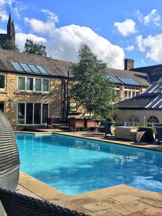 The outdoor heated pool gives off Mediterranean vibes in the heart of Helmsley!