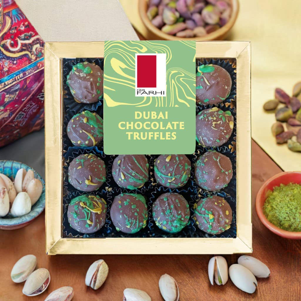 Luxurious Farhi Dubai Chocolate Truffles - an indulgent Mother's Day treat (£20)