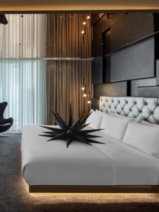 A spiked cushion collab with Jack Irving at W London