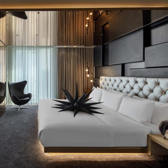 A spiked cushion collab with Jack Irving at W London
