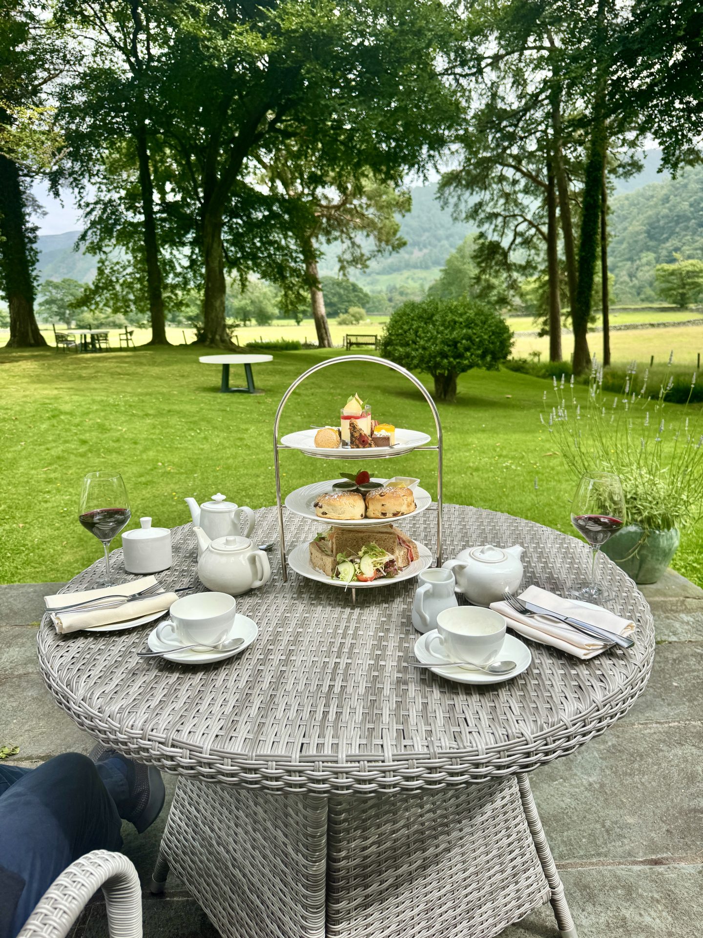 Al fresco afternoon tea at Borrowdate Gates Hotel