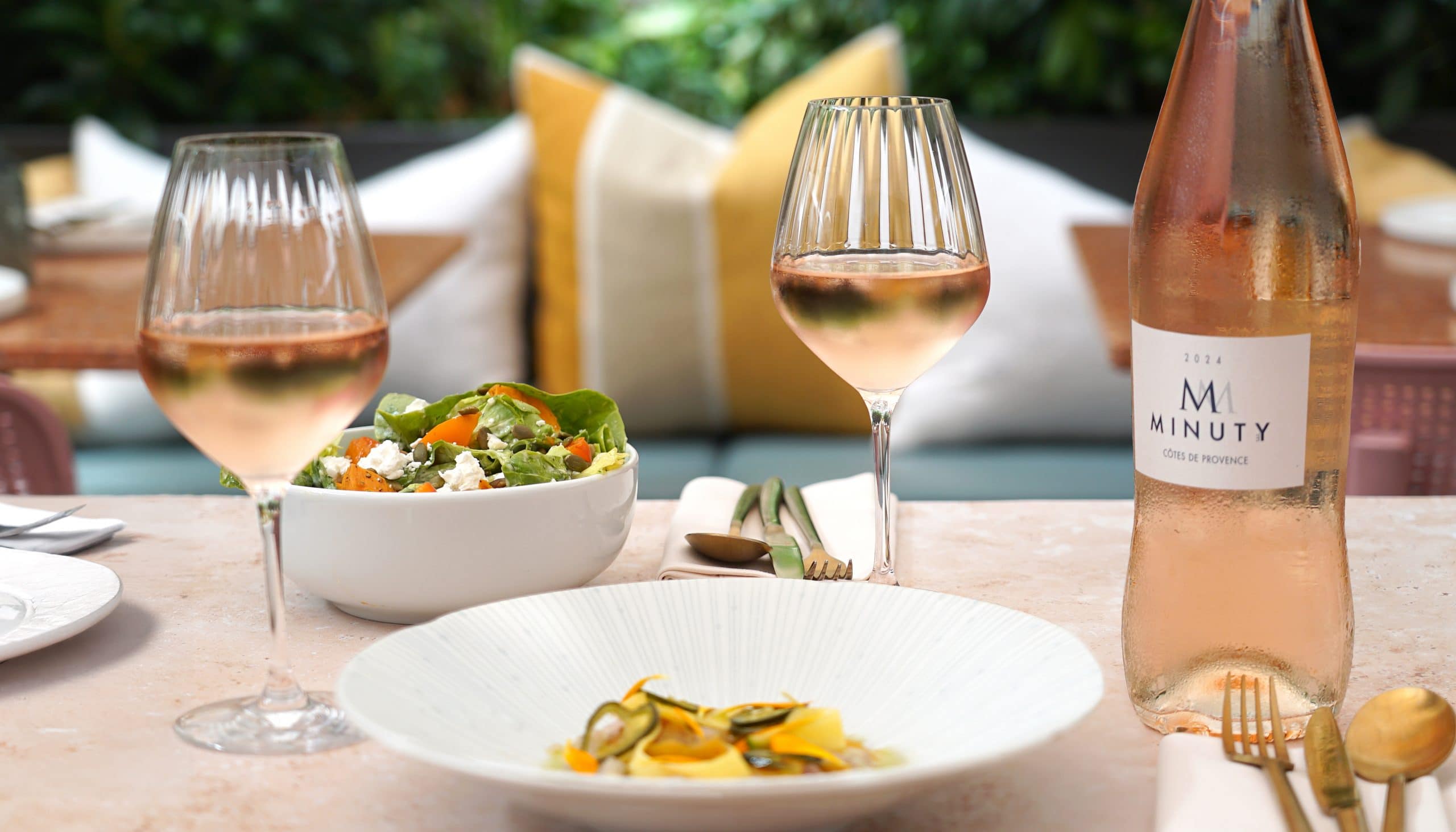 The Kapara Rose Terrace - perfect for summer afternoons sipping on the pink stuff