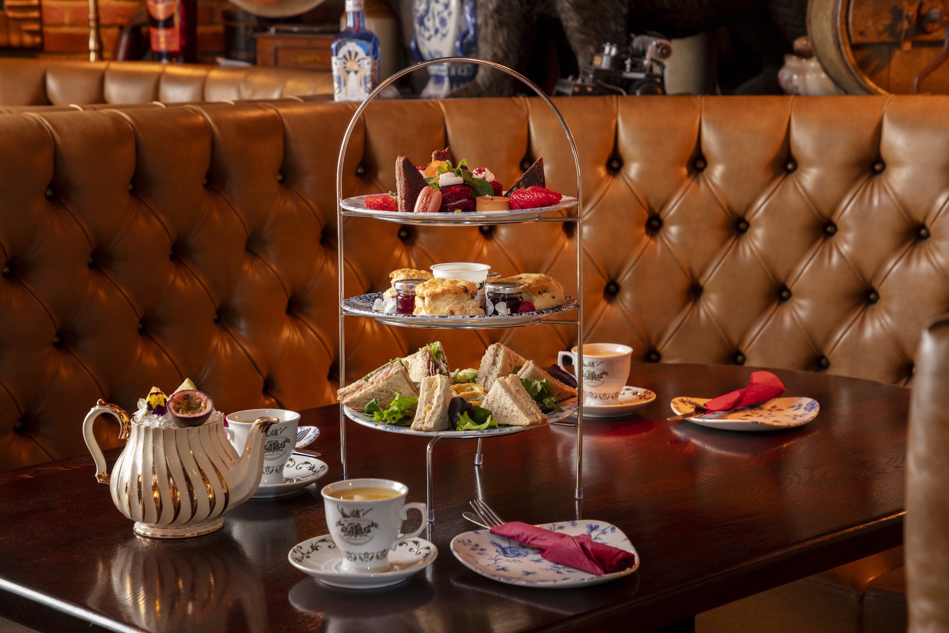 Tipsy Tea and a beautiful tiered selection at Colonel Porters on Newcastle's Quayside