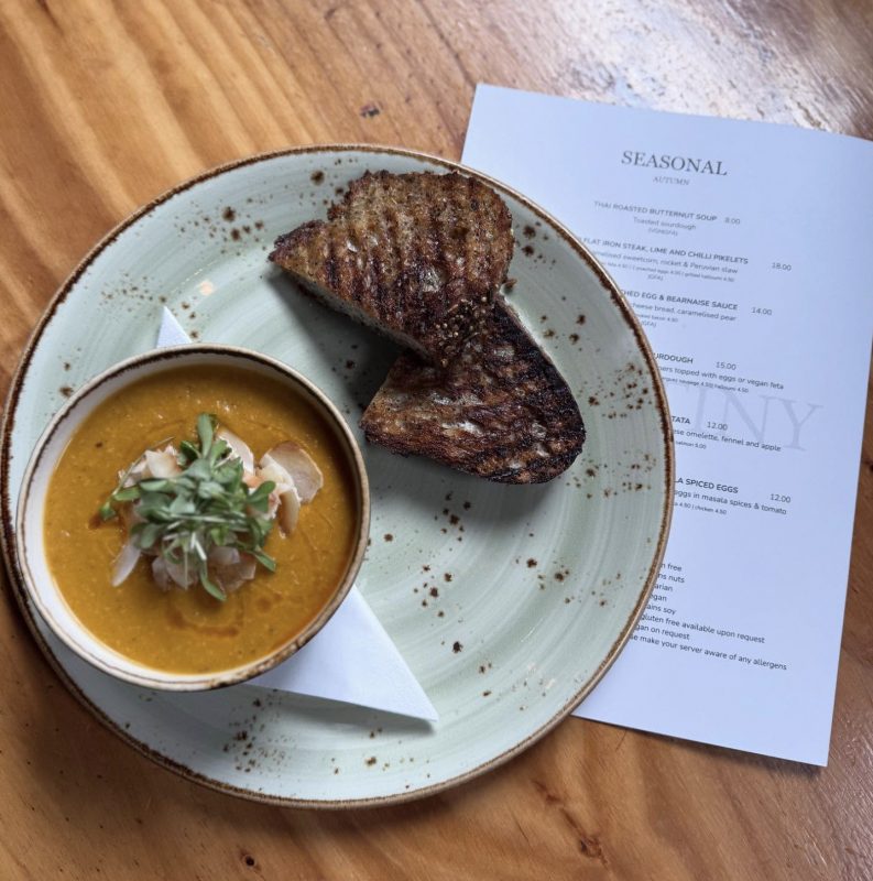 Thai roasted butternut soup at Tiny Tiny Newcastle