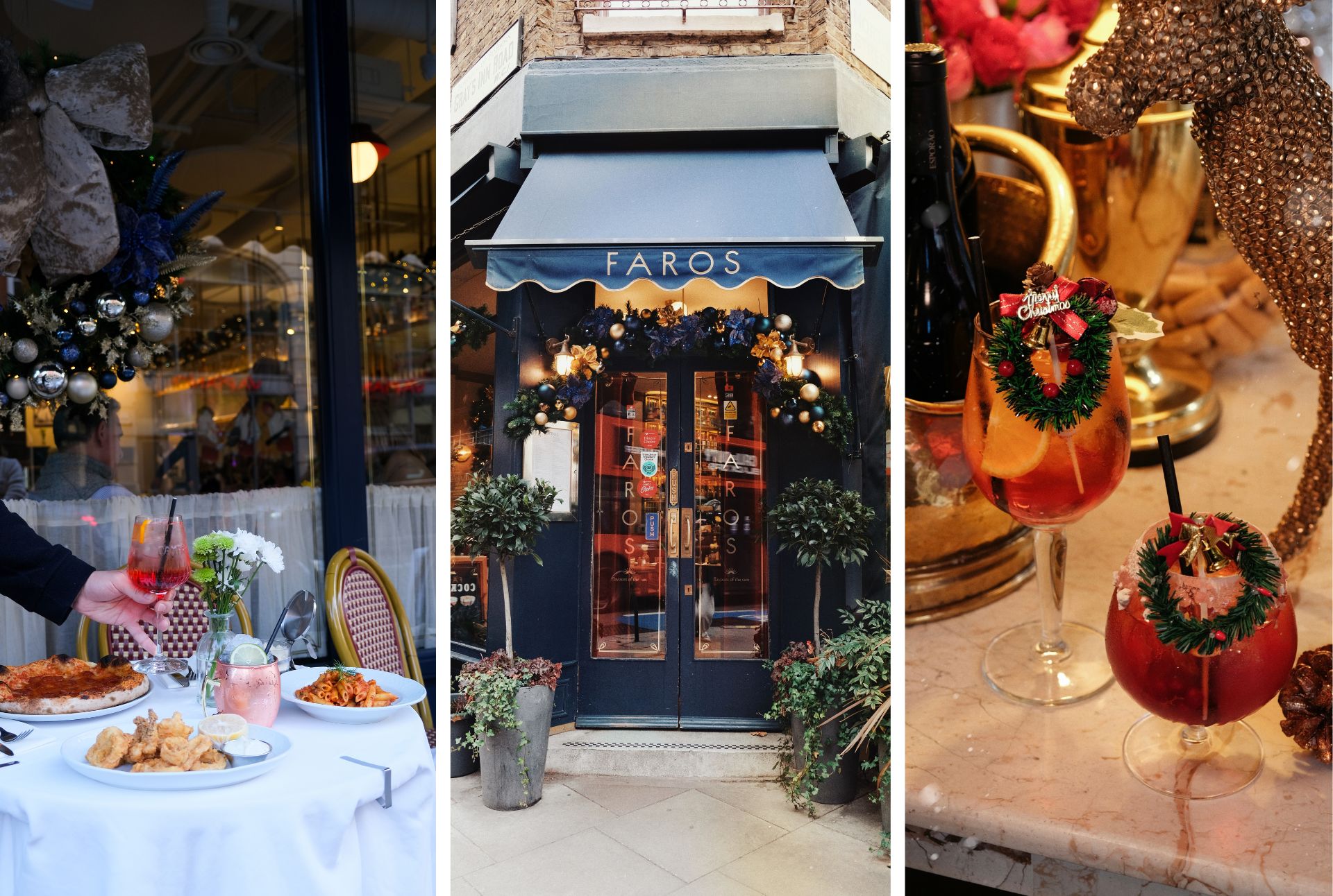 Shopping on Oxford Street followed by some well deserved Christmas Apertivo at Faros