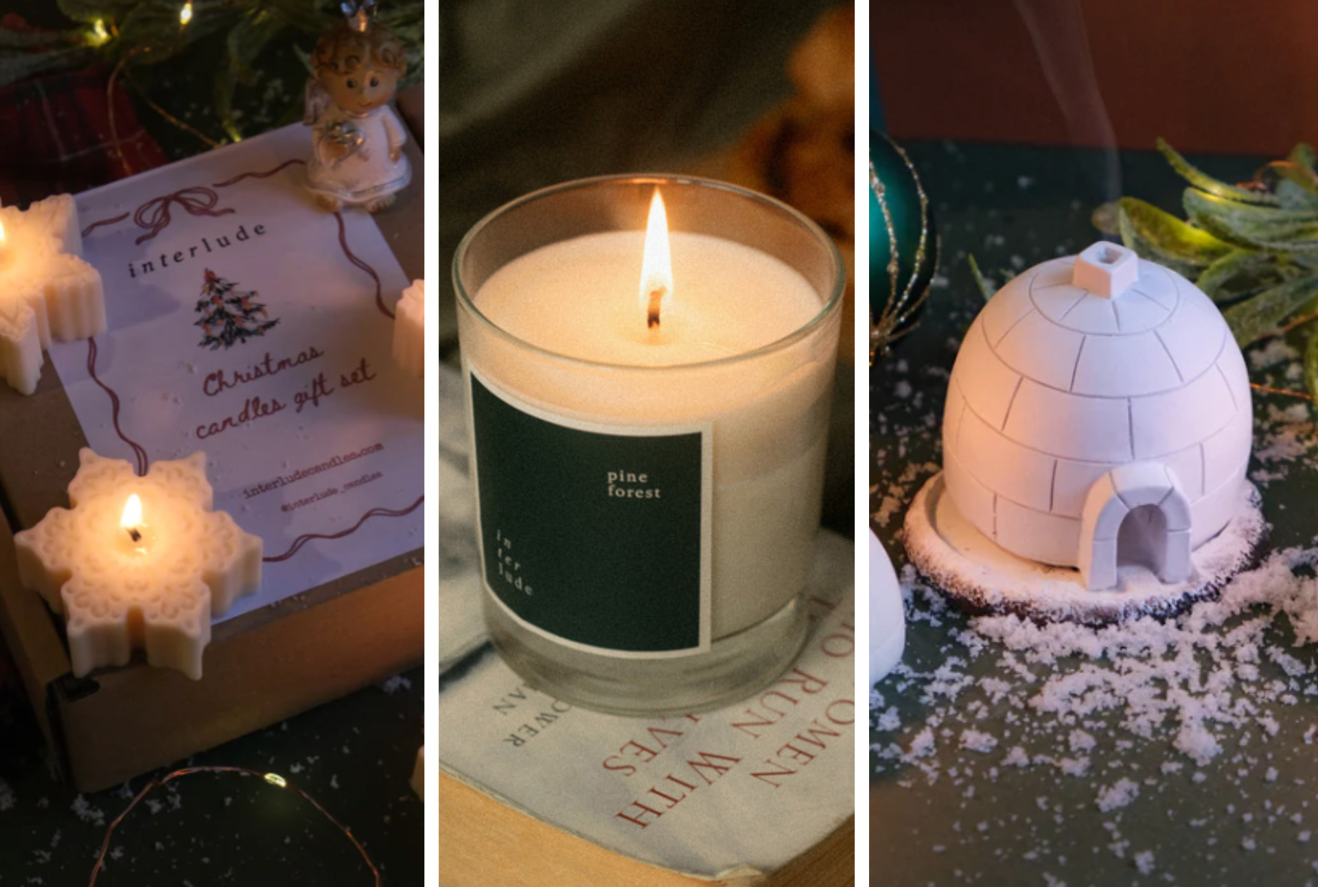 Interlude Christmas Candles are perfect gifts for creating a festive glow