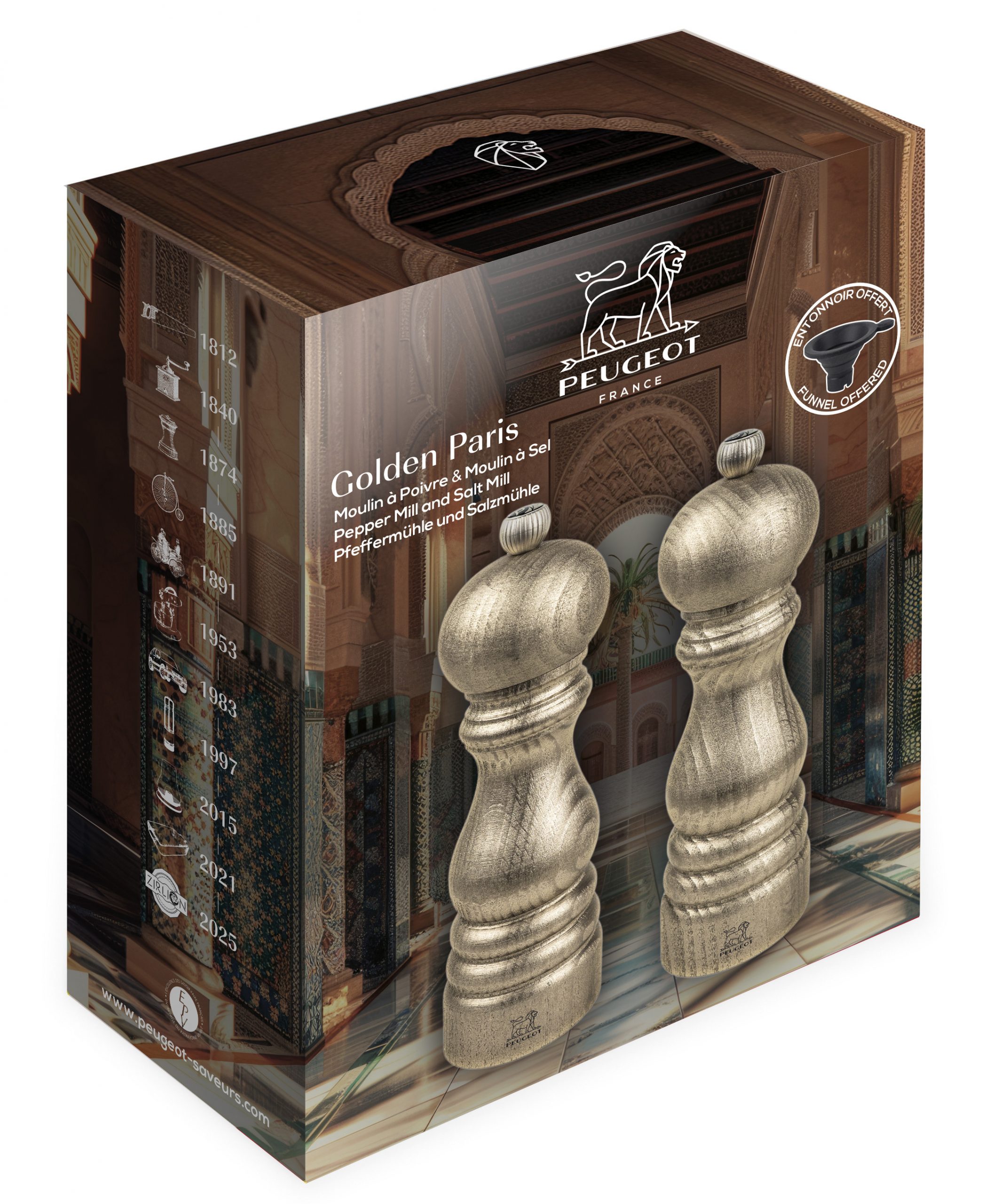 Adding some glamour to your Christmas dinner this festive season - Golden Paris u'Select Manual Adjustable Beech Wood Salt & Pepper Mills