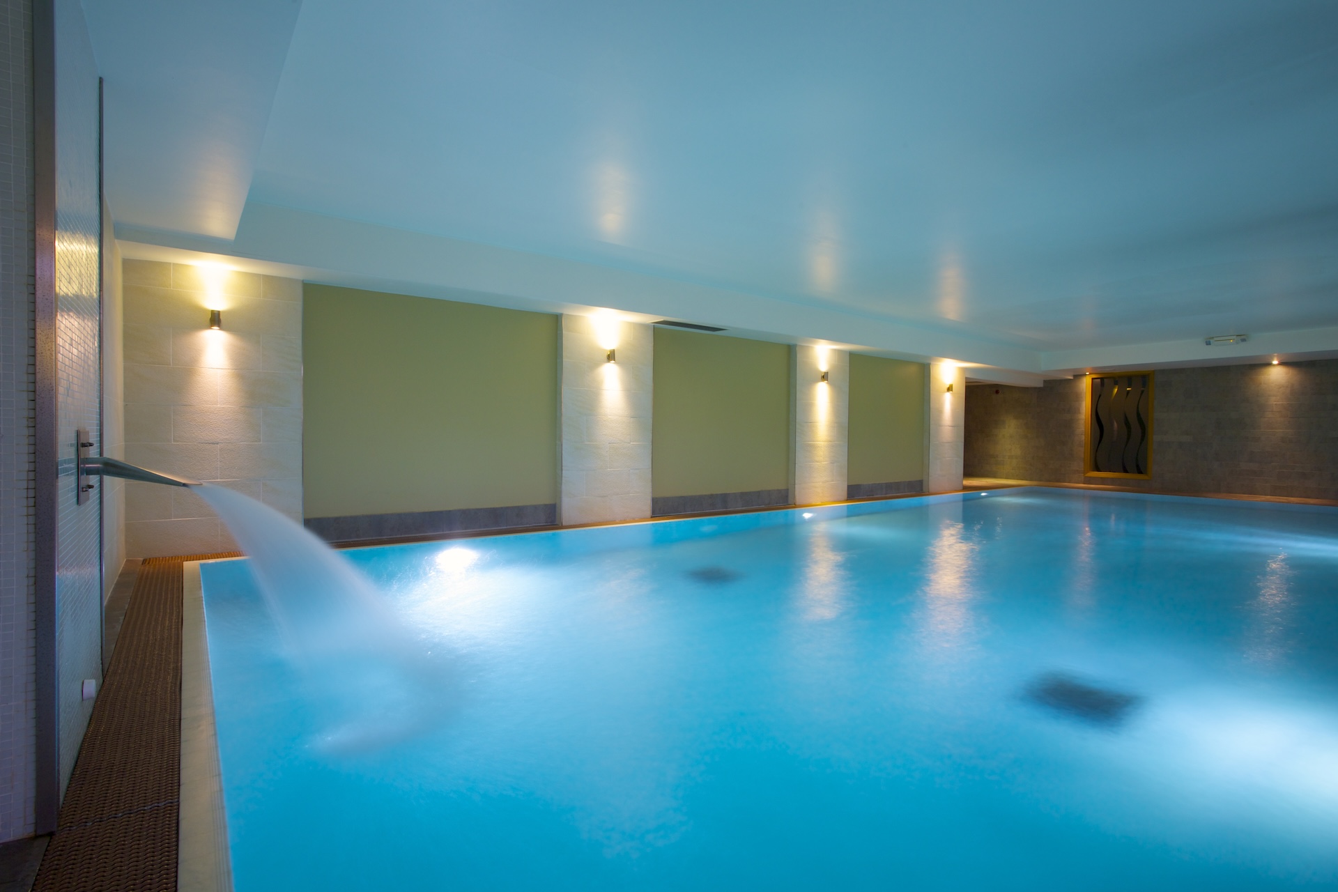 Headlam Hall's beautiful spa area includes outdoor jacuzzi, indoor pool, sauna, steam and treatment rooms