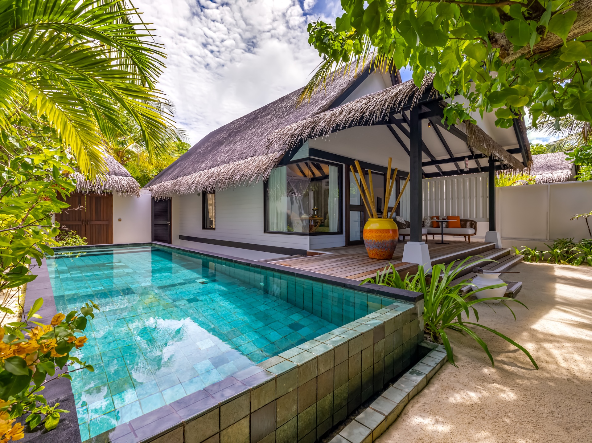 The Earth Villa which has a private pool with private beach access