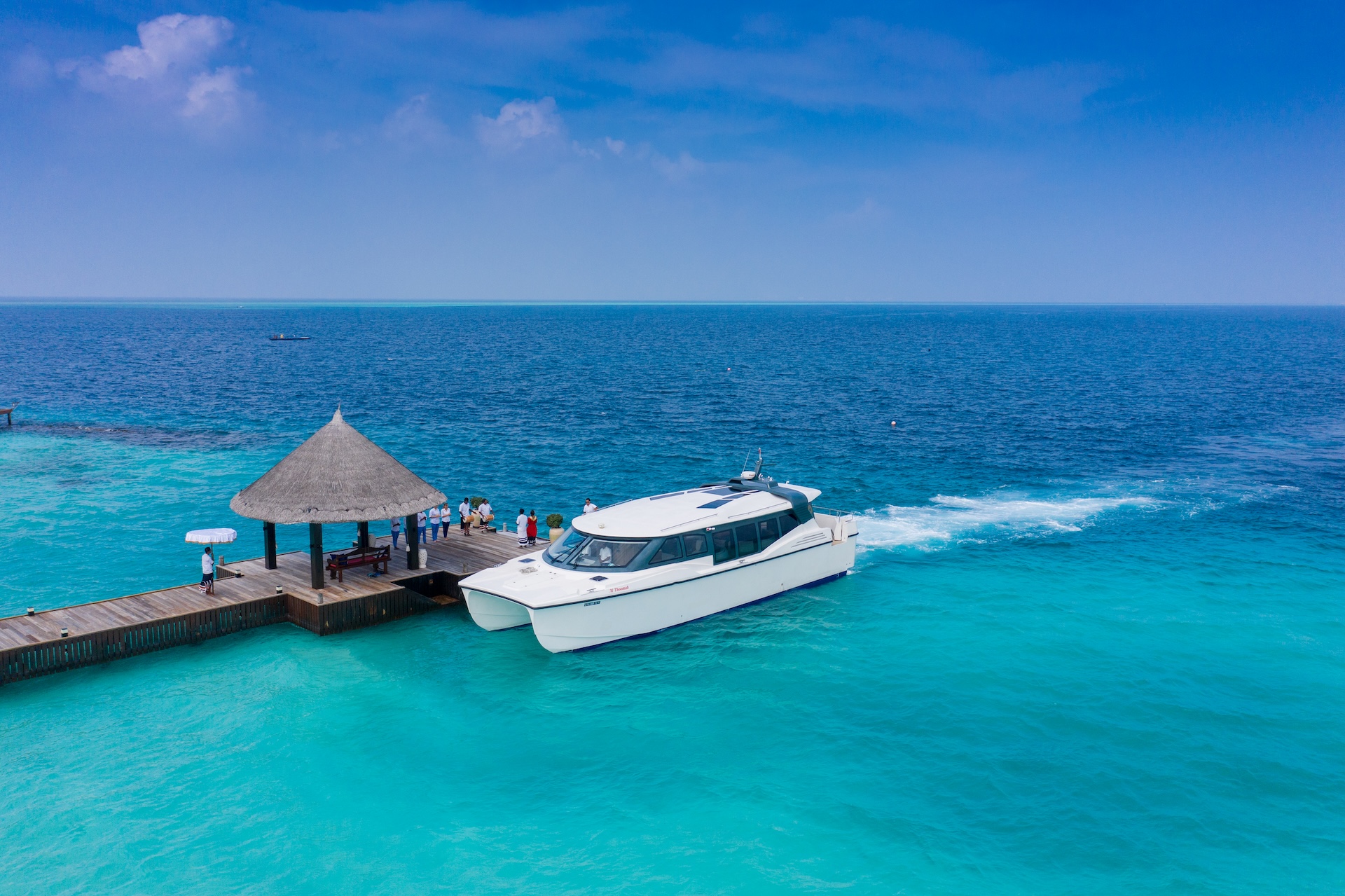 A luxury catarmaran will whisk you over to Bolifushi in just 30 minutes from the airport