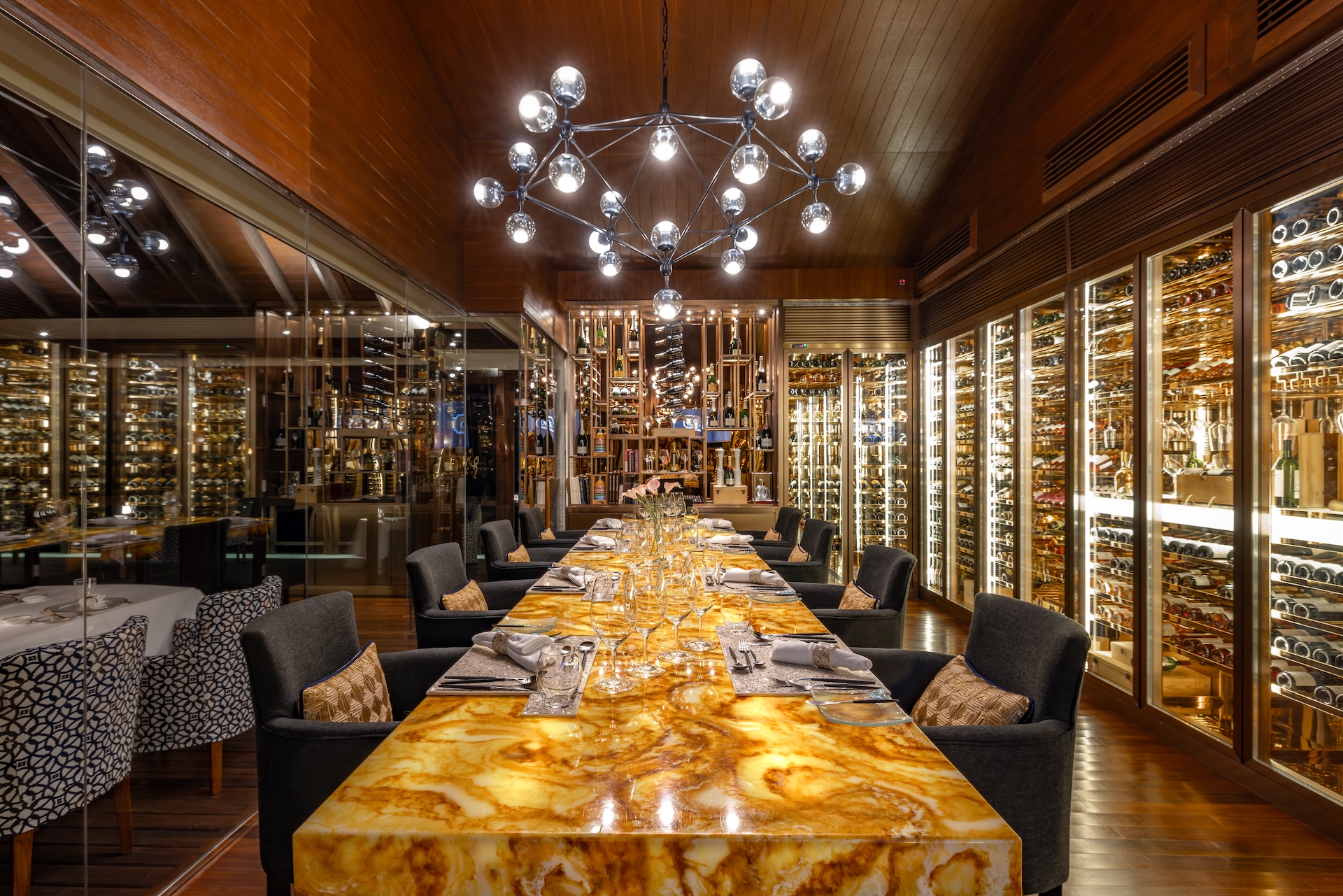 The restaurant's wine tasting classes are absolutely incredible. Be sure to book in with Rohit for a night you'll never forget in the island's fabulous private dining room Cuvee